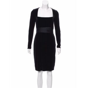 David Meister Black Long Sleeve Velvet Dress